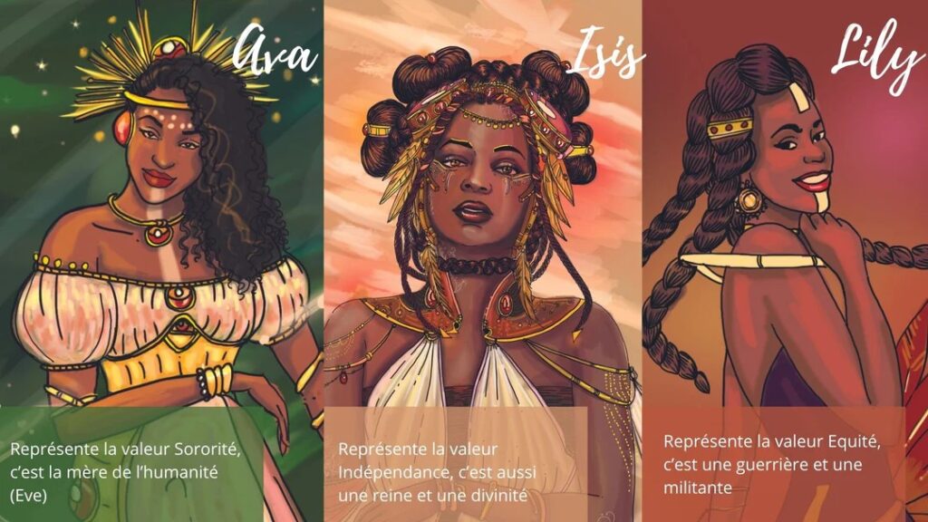 3 représentations des sœurs et des valeurs qu'elles incarnent